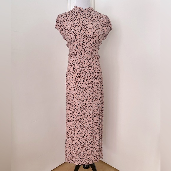 reformation pink leopard dress Reformation | Dresses | Reformation Dress Pink W Black Leopard Print Sz 8